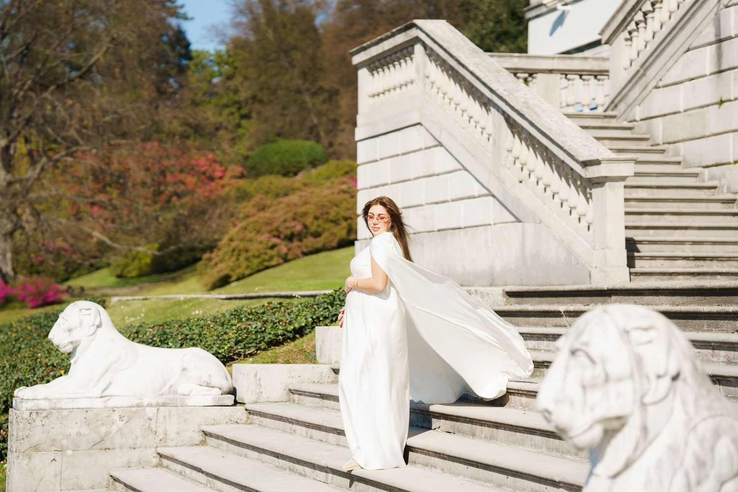 Bellagio photographer Villa Melzi maternity photoshoot Lake Como