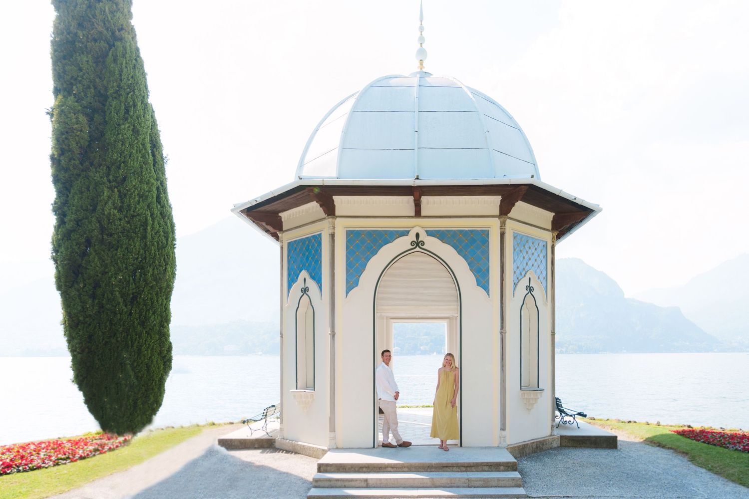 marriage proposal inside Villa Melzi  Bellagio Lake Como