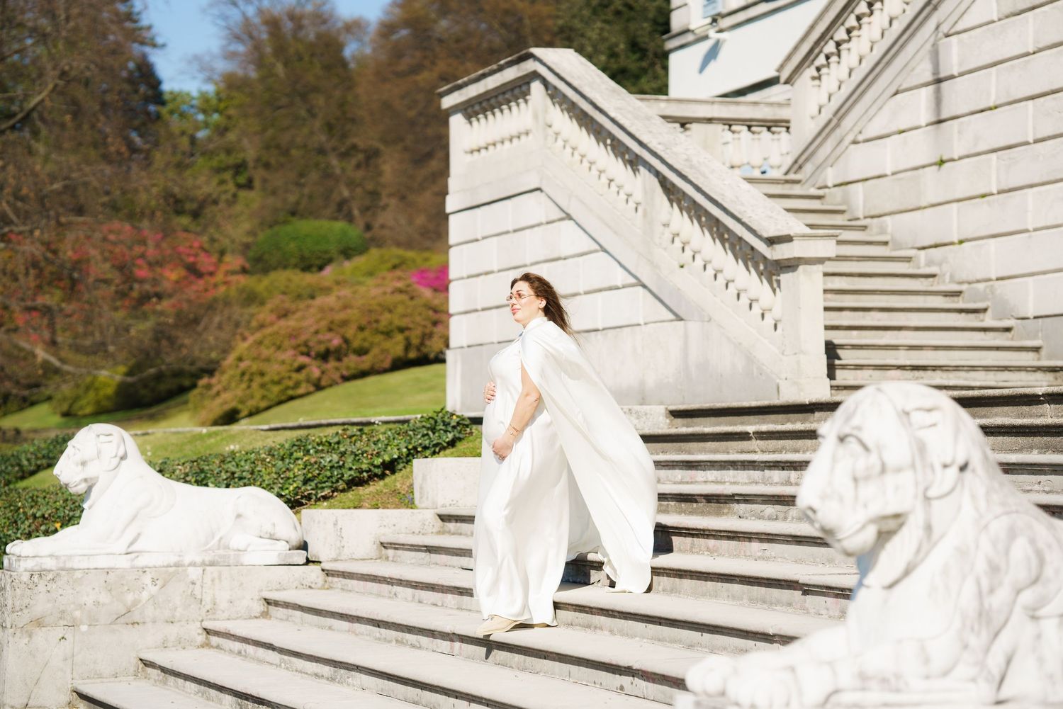 Bellagio photographer Villa Melzi maternity photoshoot Lake Como
