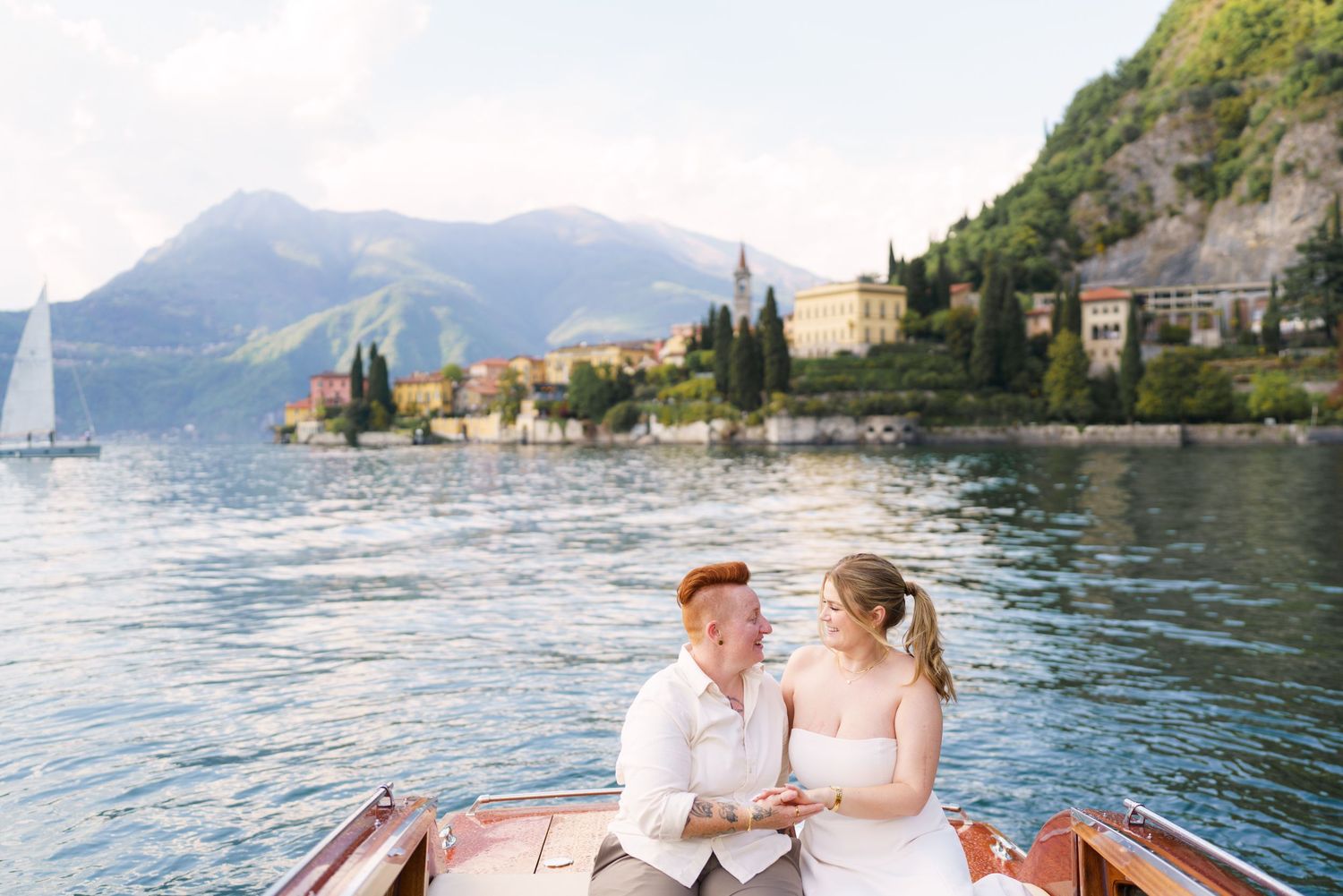 proposal on lake como varenna elegant photoshoot same sex couple