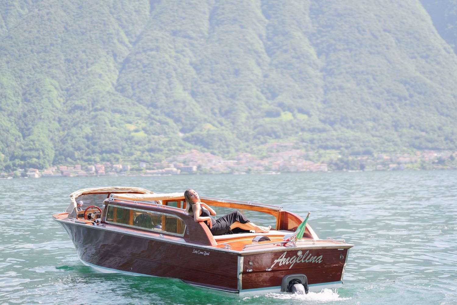 Luxury photographer Italy Como Lake creating editorial style portraits in Menaggio and Bellagio