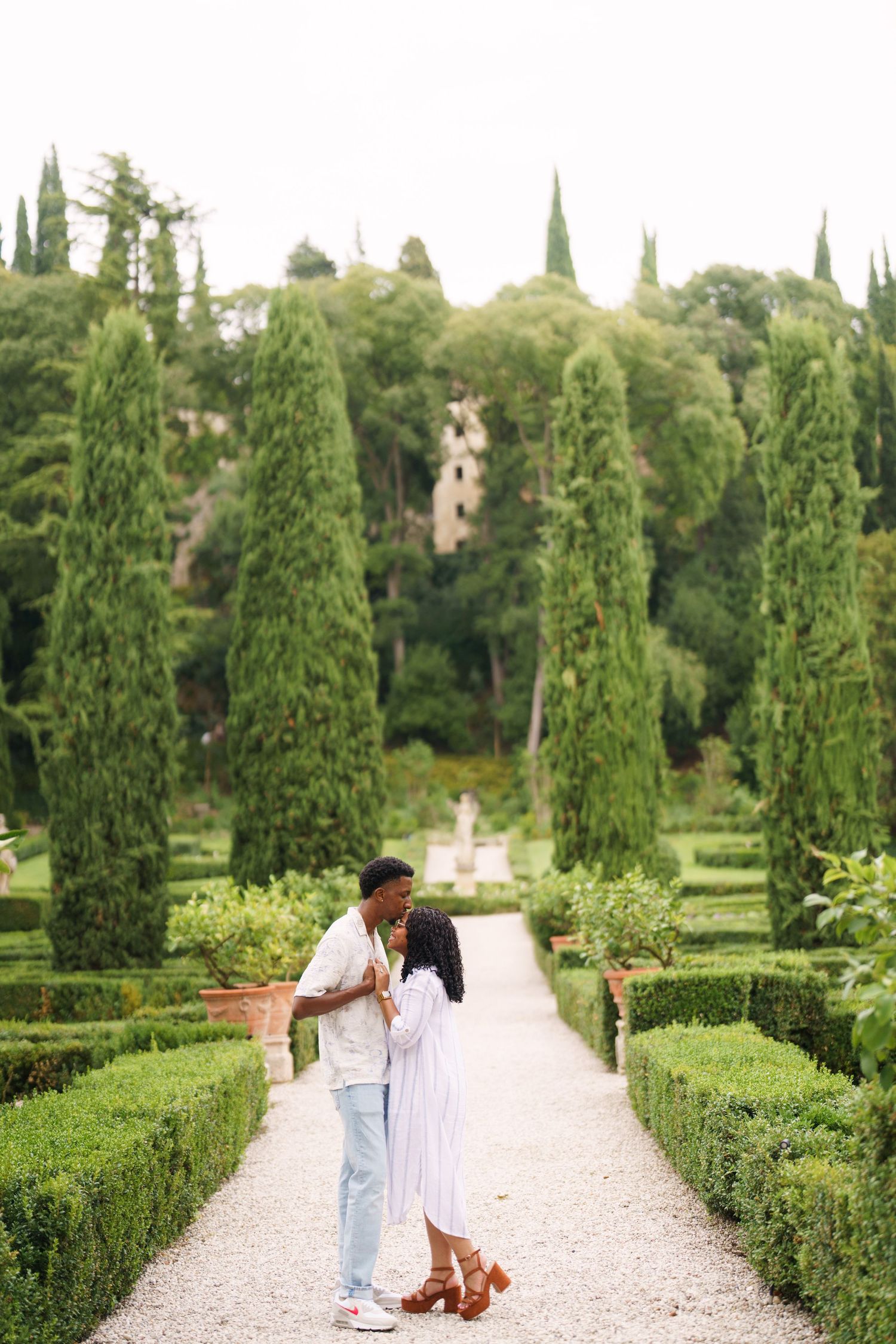 Surprise engagement proposal in Verona captured in cinematic and elegant photography style