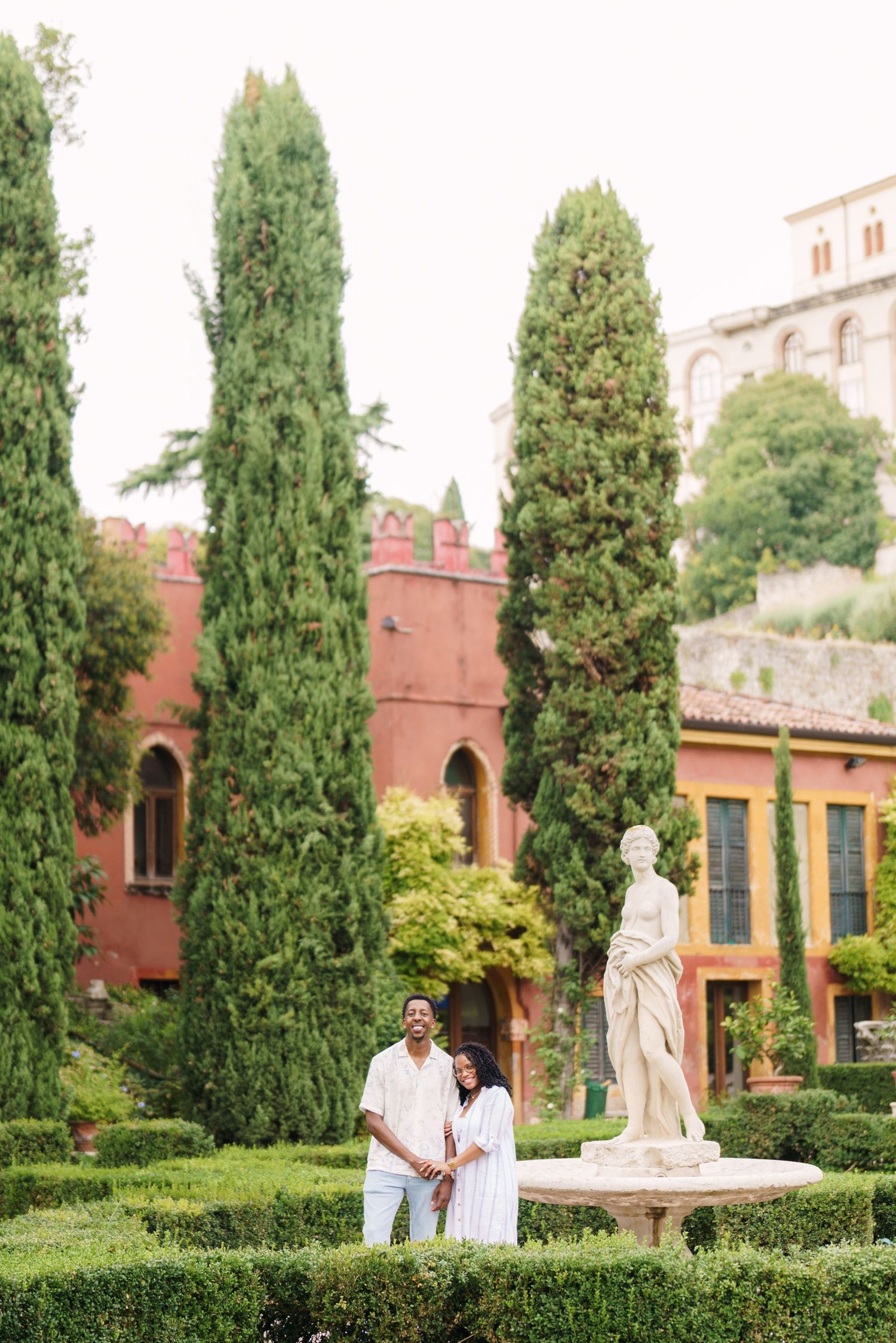 Surprise engagement proposal in Verona captured in cinematic and elegant photography style