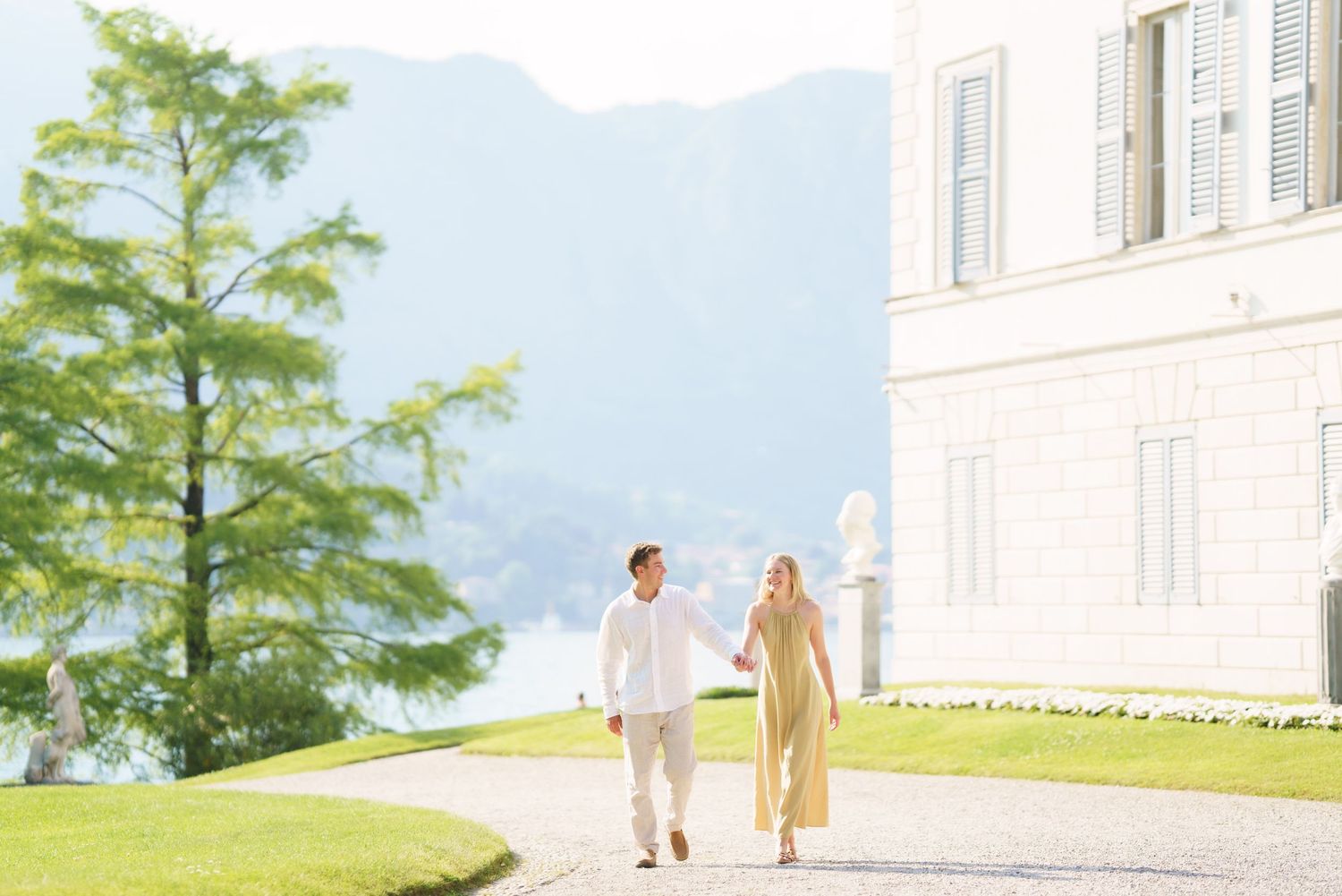 Romantic engagement session at Villa Melzi Bellagio Lake Como gardens