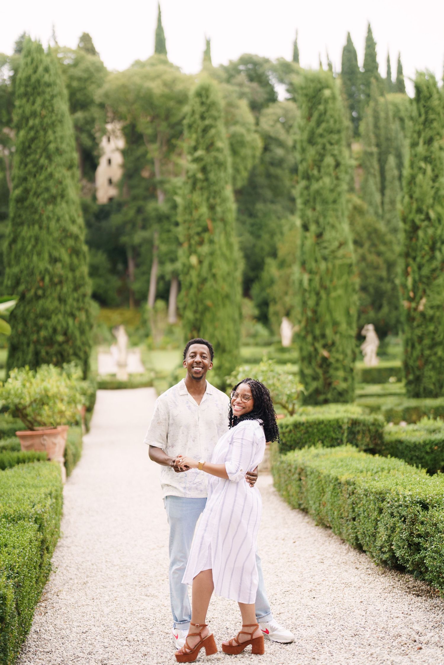 Surprise engagement proposal in Verona captured in cinematic and elegant photography style