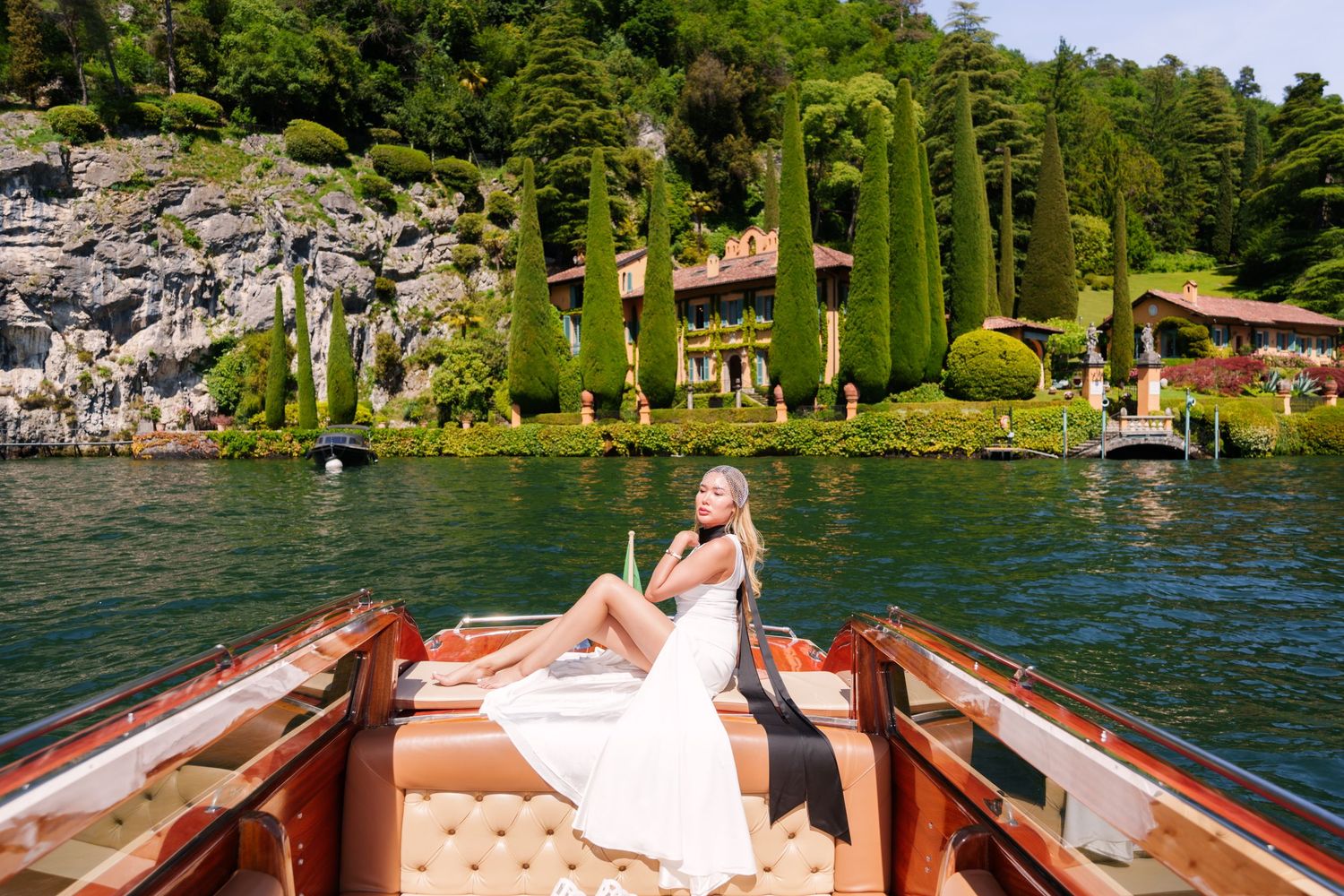 Luxury photographer Italy Como Lake creating editorial style portraits in Menaggio and Bellagio