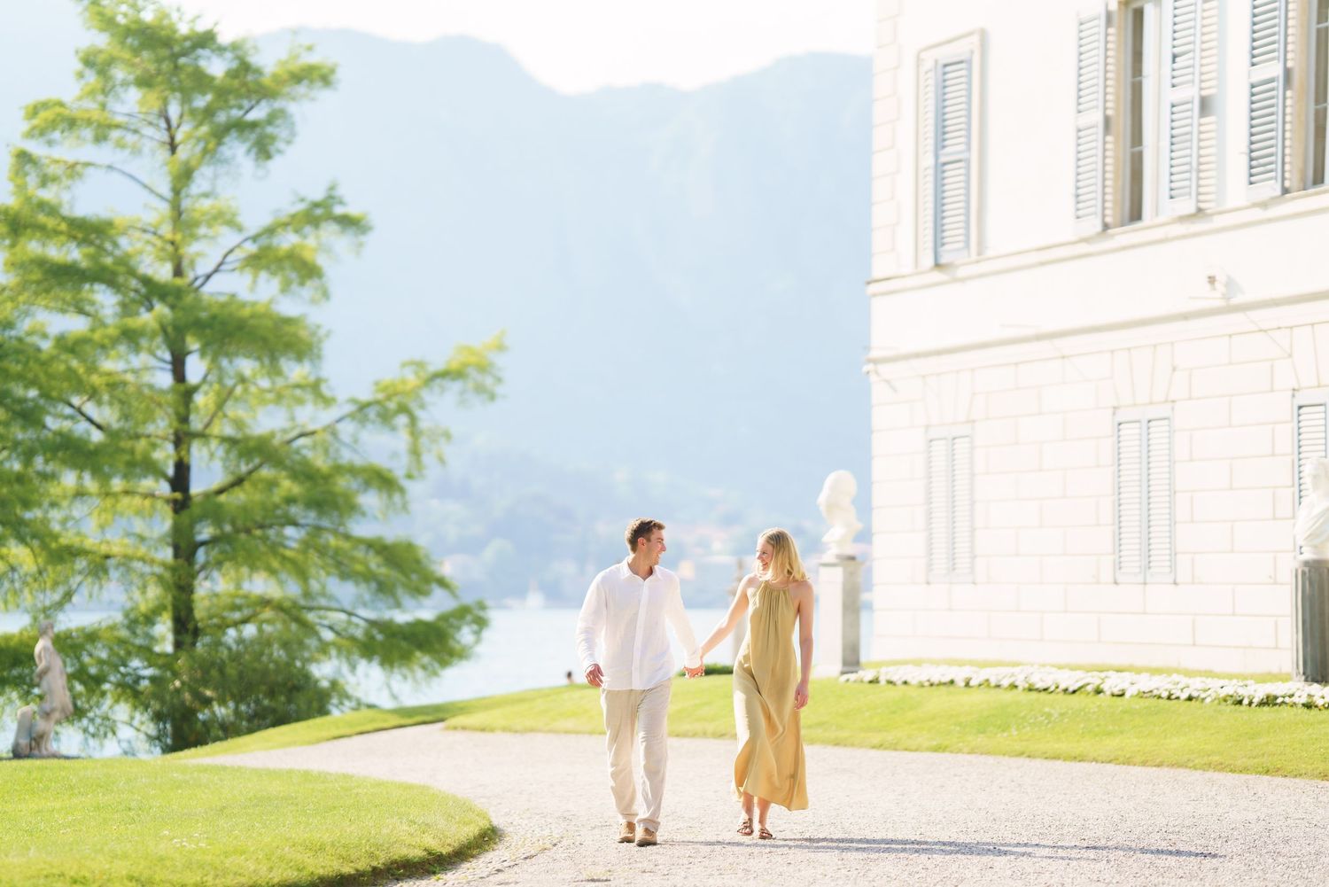 Romantic engagement session at Villa Melzi Bellagio Lake Como gardens