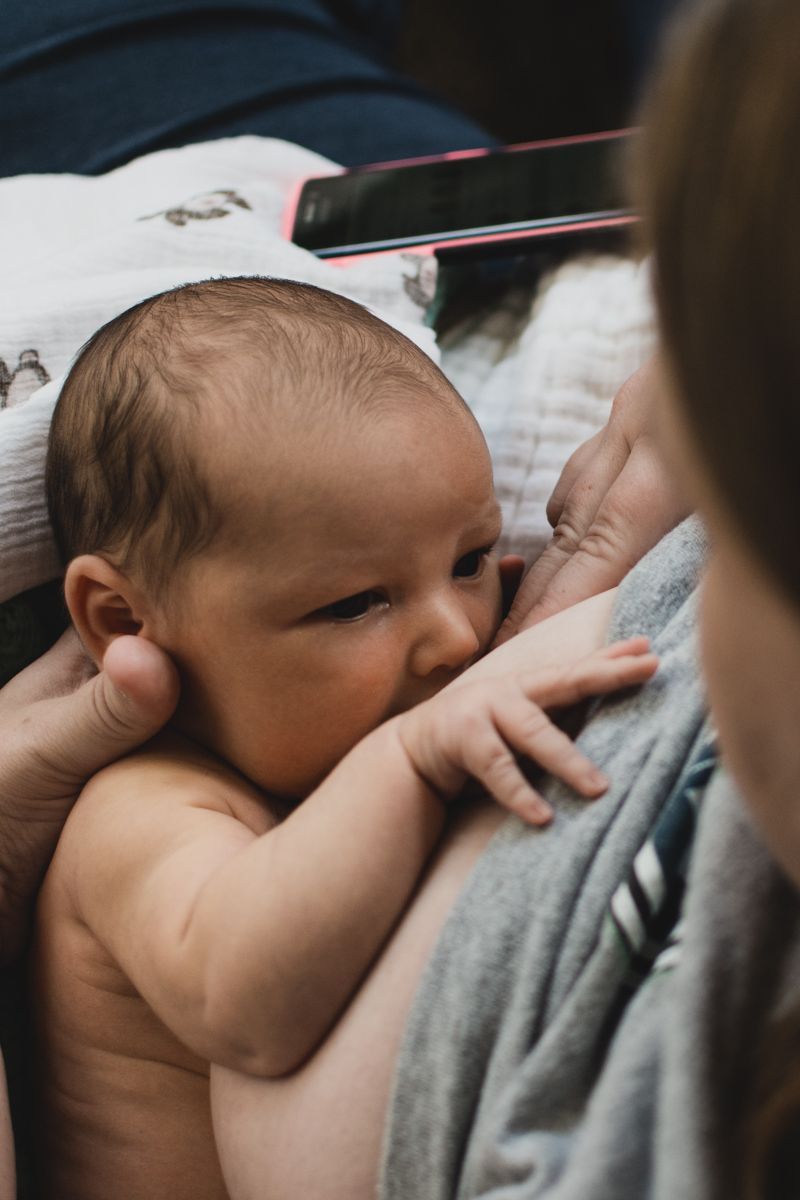 baby boy breastfeeding
