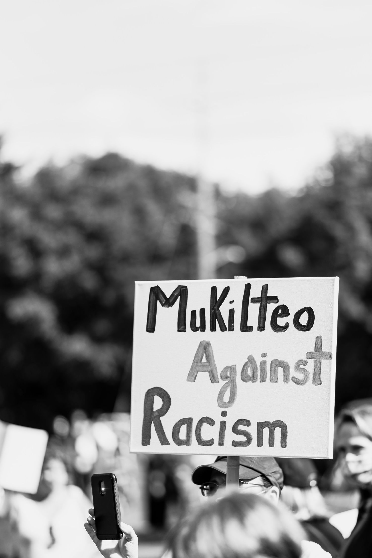 Mukilteo Against Racism sign at Mukilteo Black Lives Matter