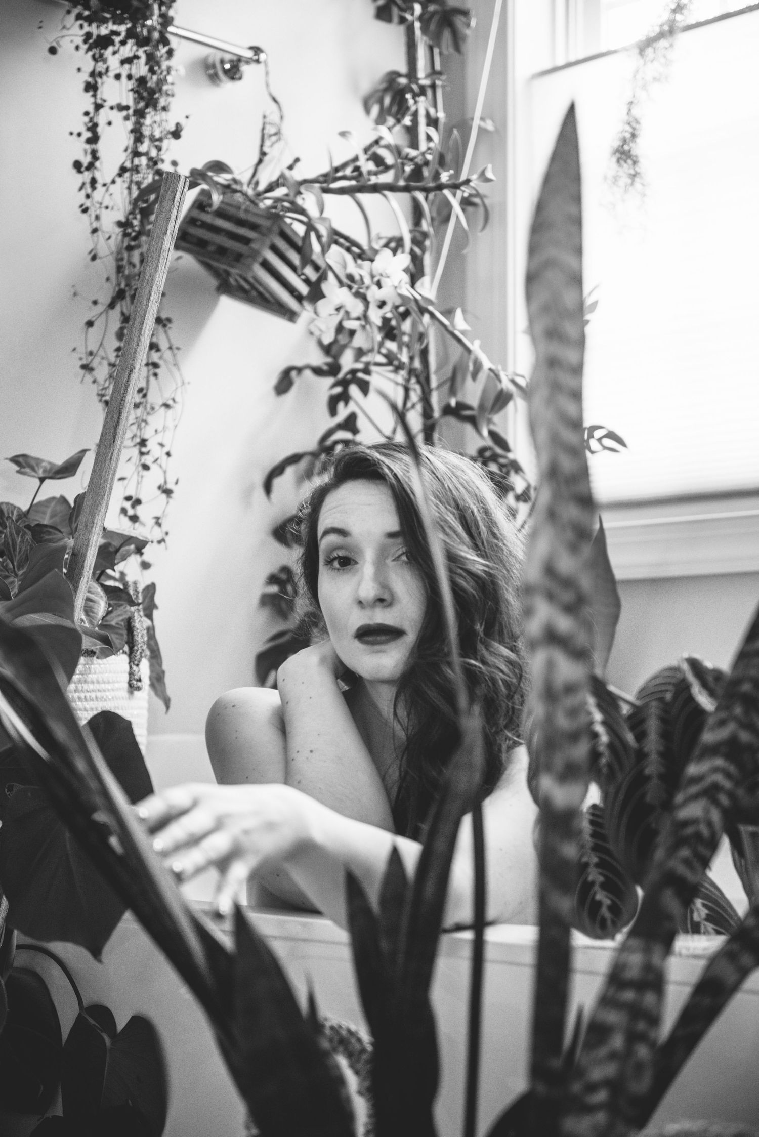 Savannah boudoir photography session featuring neutral tones and romantic styling