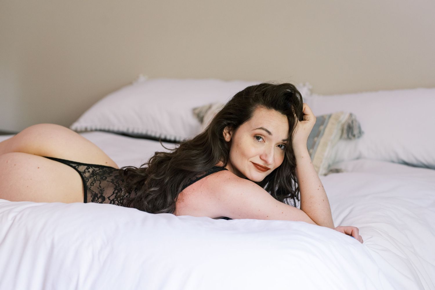 Intimate boudoir portrait captured by Savannah boudoir photographer in natural light studio