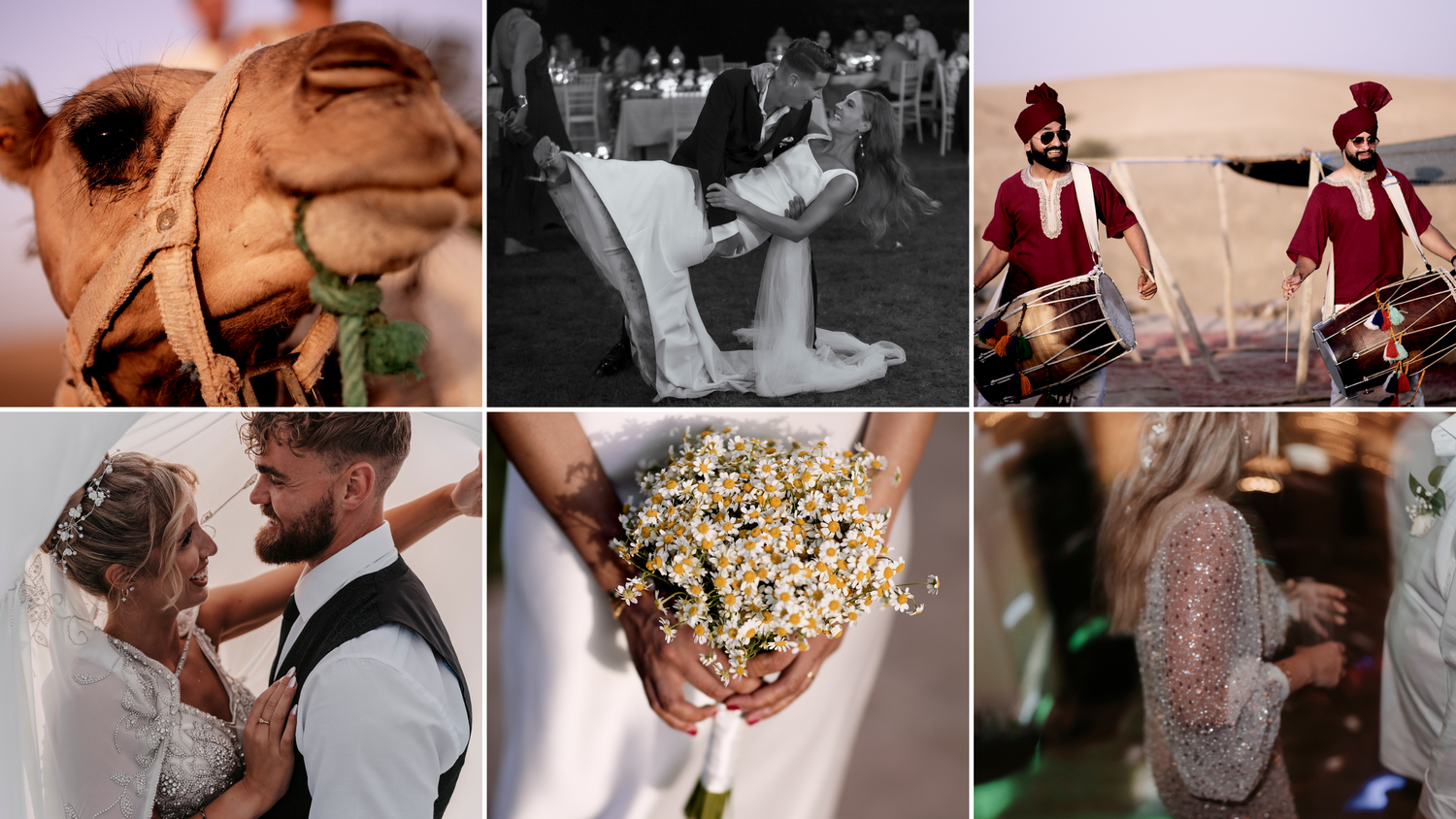 A moving gallery of wedding photos and film stills from weddings across Europe, the UK and Morocco.