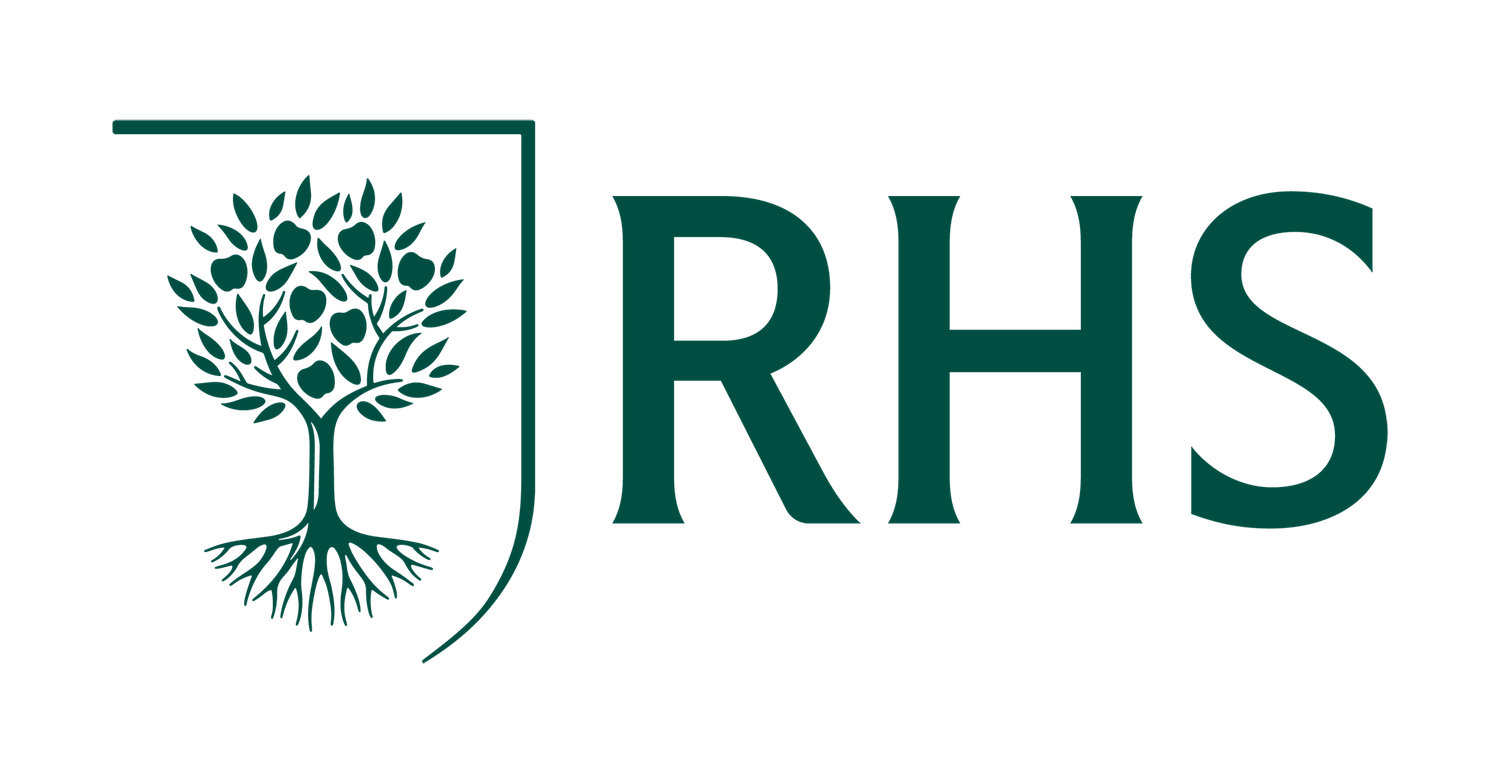 RHS Royal Horticultural Society green logo with tree emblem on white background.