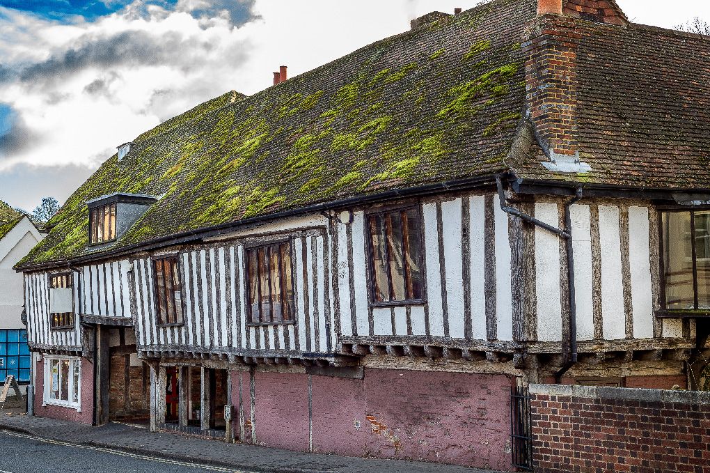 Historic timber building in Hitchin town centre