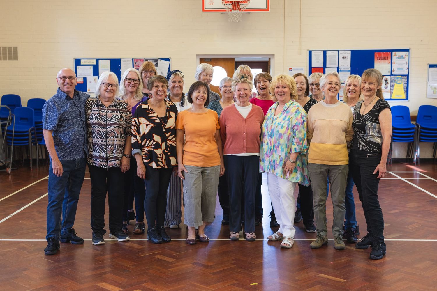 A group of seniors participating in a dance class at Footsteps Dance School in Letchworth.