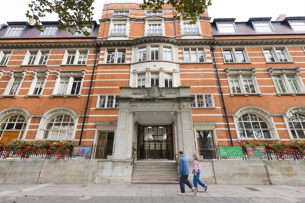 The entrance to the RHS's office in Vincent Square, Victoria, London.