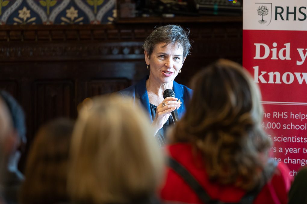 Mary Creagh, Nature Minister, talking at an RHS conference event in the Houses of Parliament.