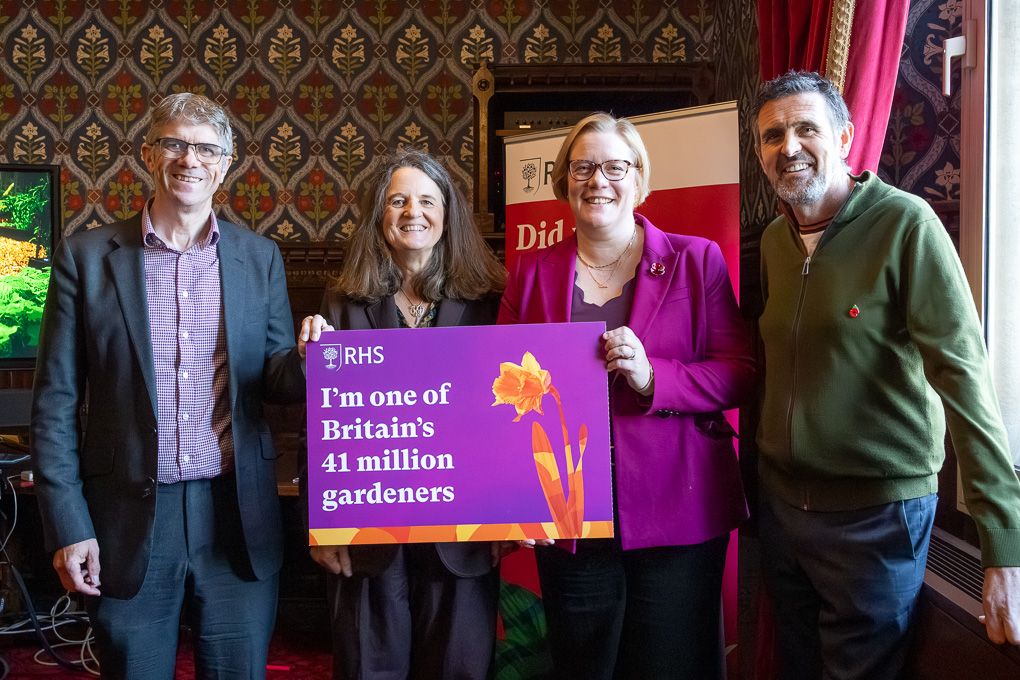 Clare Matterson, DG of the RHS at the Houses of Parliament, with Zoe Franklin MP