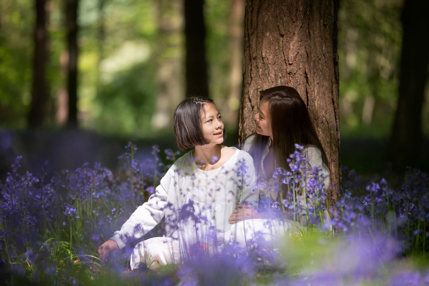 Family photo shoot in Hitchin bluebell woods