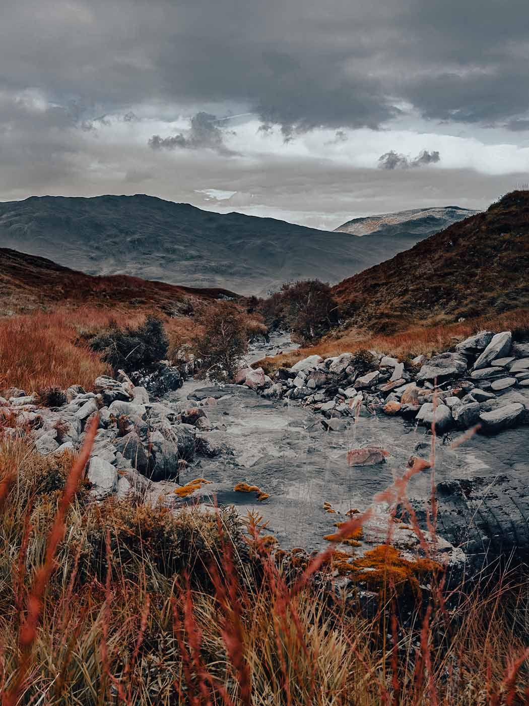 Mountain landscape in the Scottish Highlands photographed by Highland Croft Media