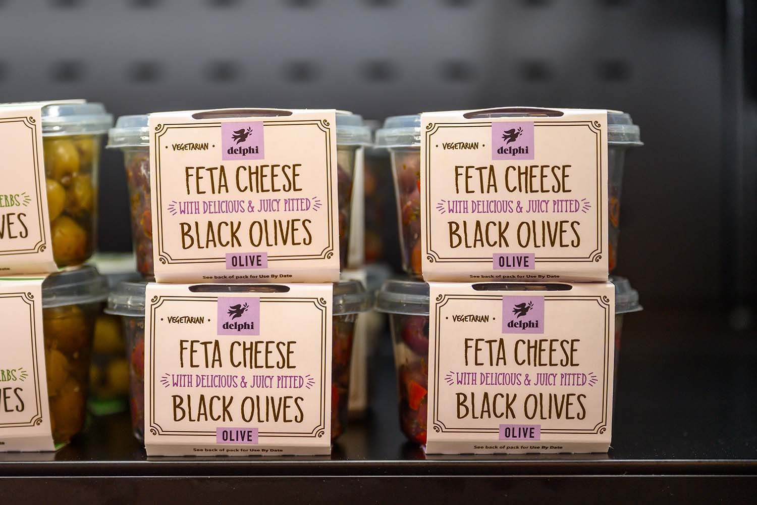 Packaged feta cheese products photographed for a Scottish Highlands food producer