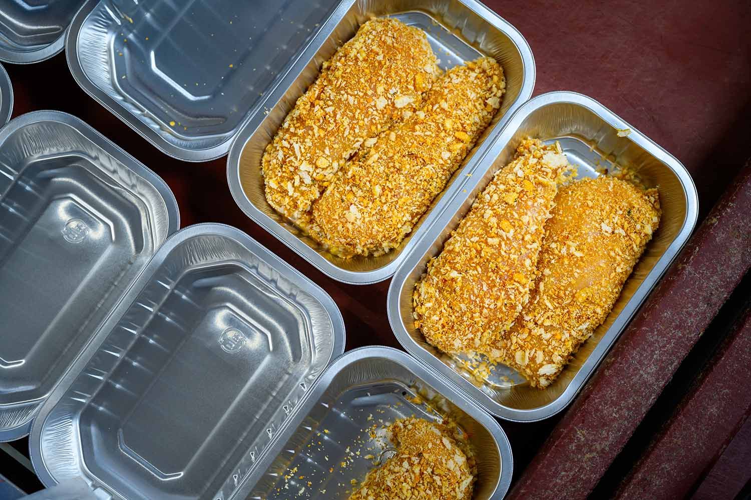 Prepared food trays photographed for Lochaber Larder in the Scottish Highlands