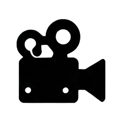 Black vintage video camera icon