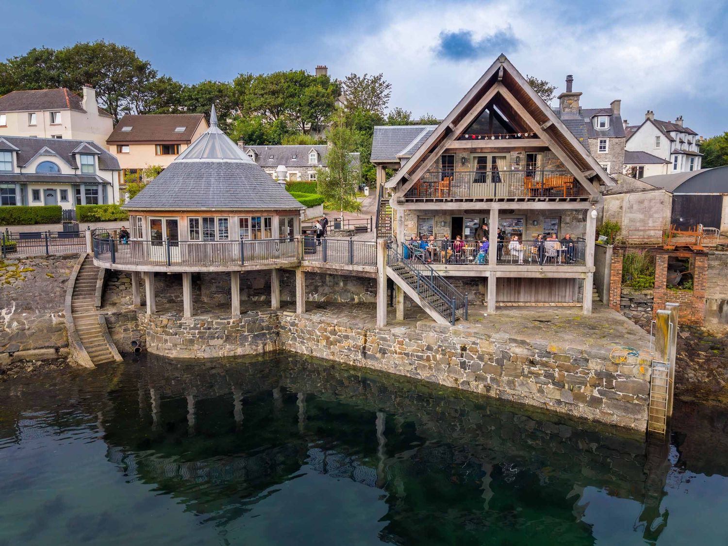 The Bakehouse in Mallaig photographed for Highland Croft Media, showing the stone exterior and entrance.