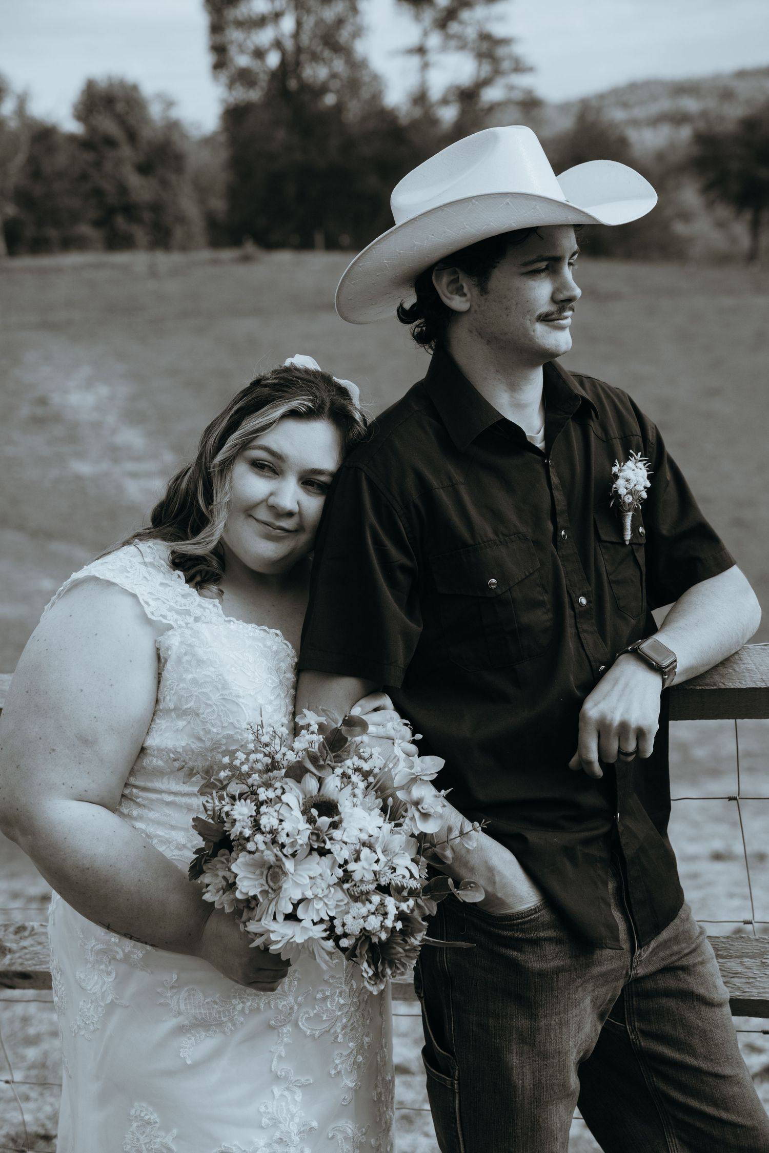 Black and White Wedding Portrait