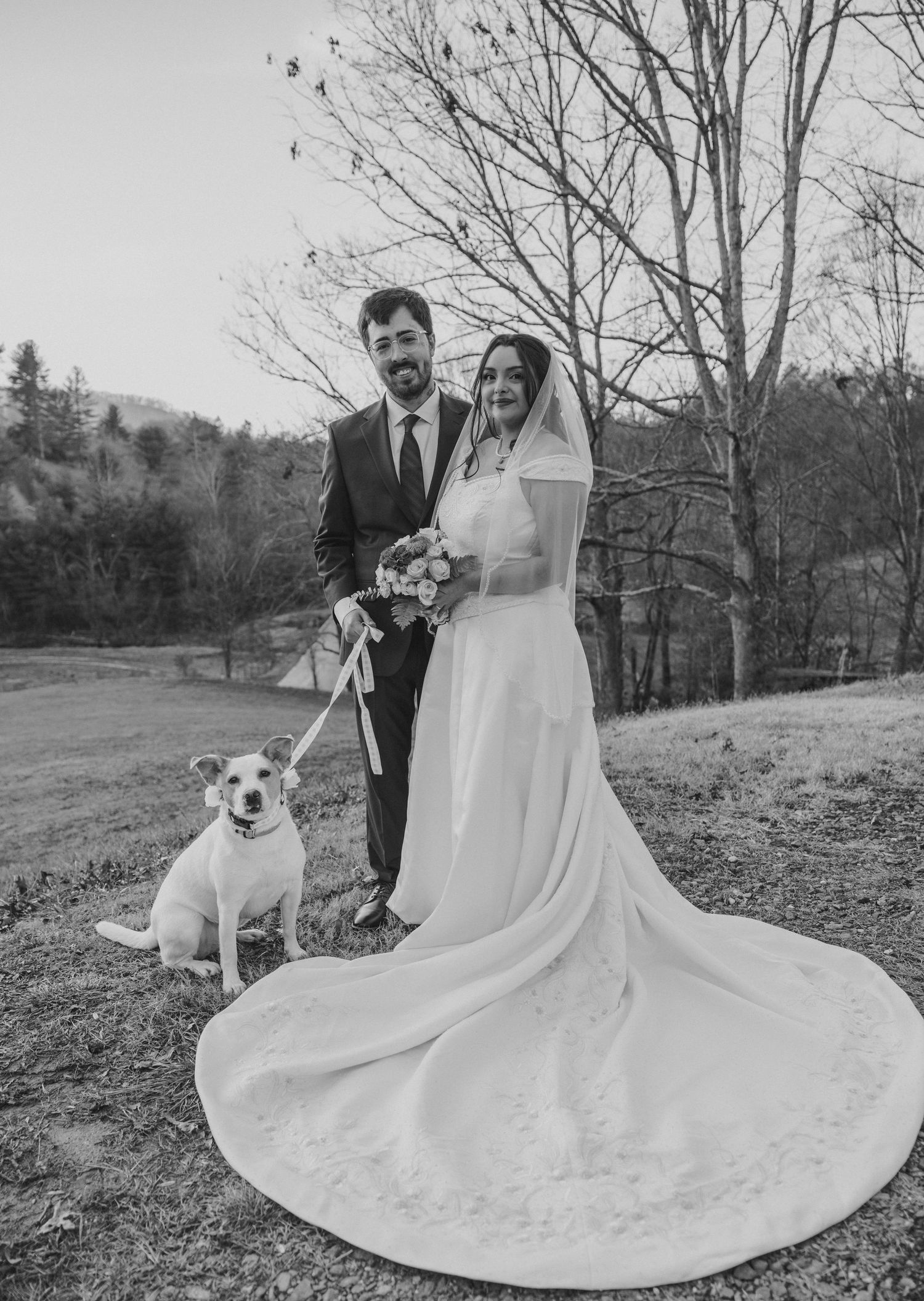 Wedding Portrait with Dog