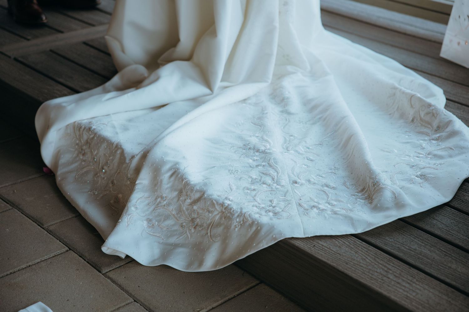 Dress Detail during Ceremony