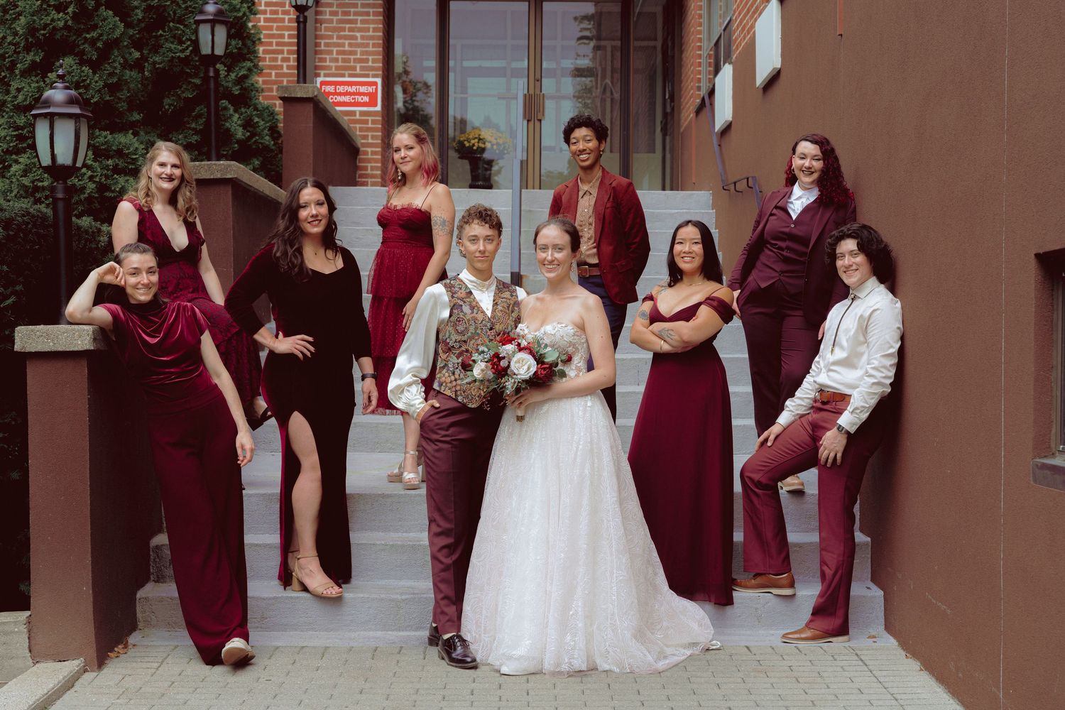 Relaxed and inclusive bridal party photos Toronto wedding