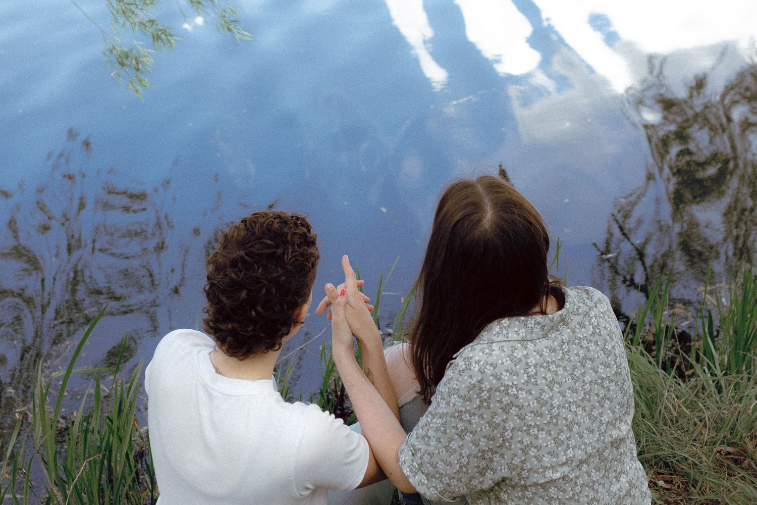 Lesbian American Couple’s Engagement Photoshoot at High Park in Toronto during Cherry Blossom