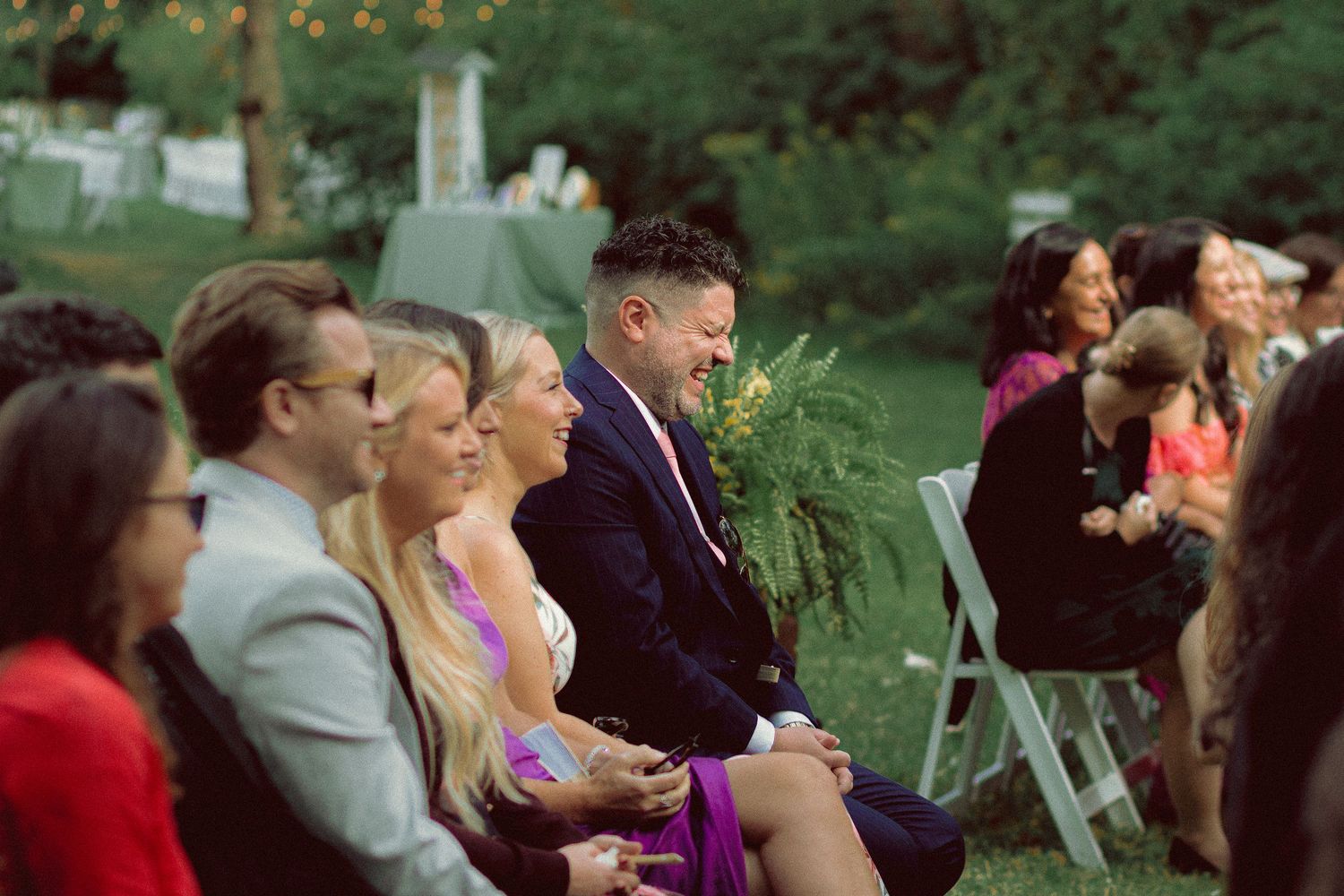 guests during a wedding ceremony on Toronto Island