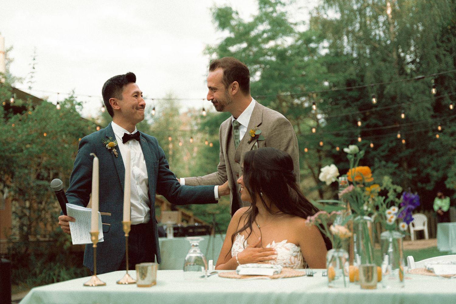 Bride and Groom during dinner speeches on Toronto Island