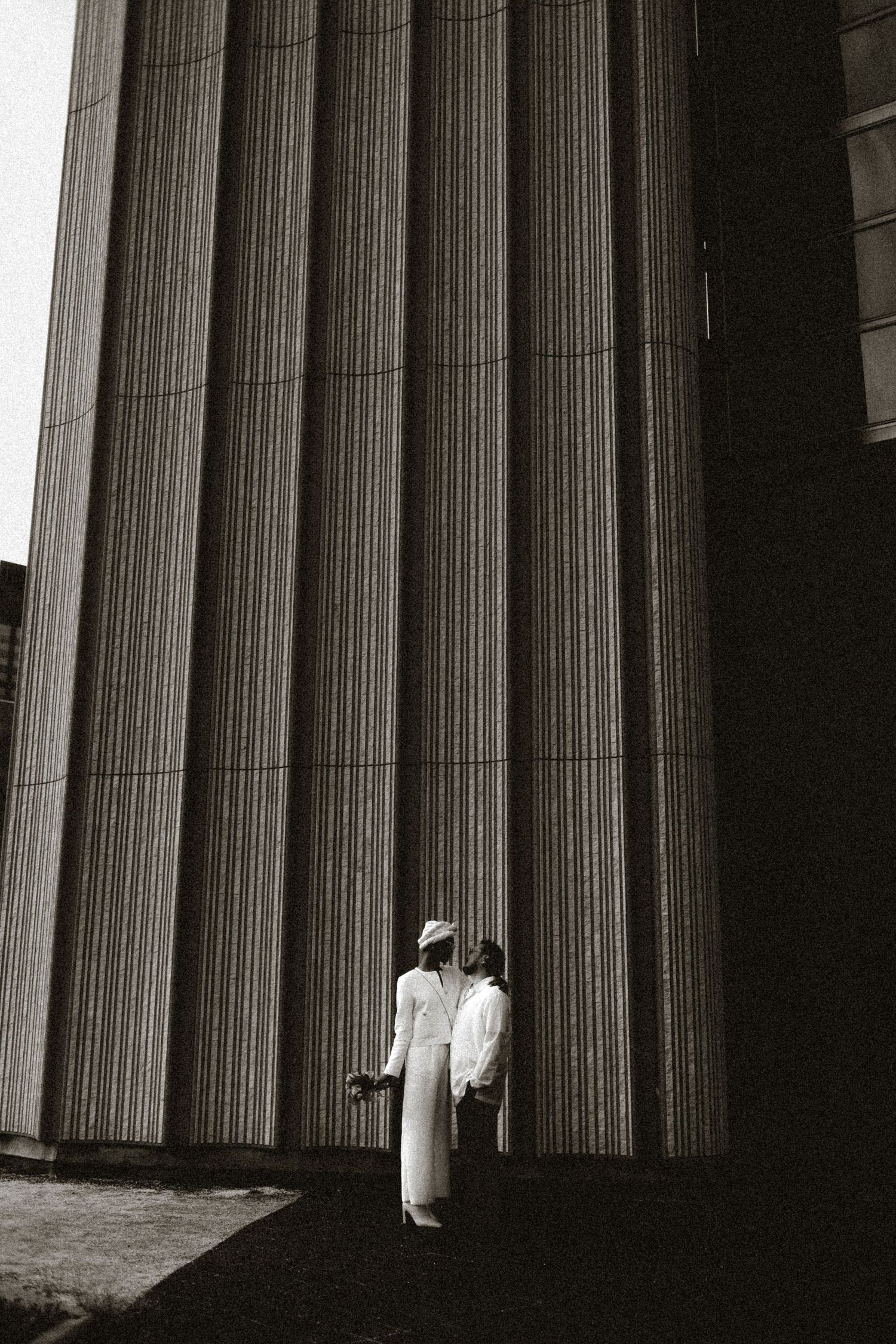 Intimate transgender wedding portraits at Toronto City Hall downtown
