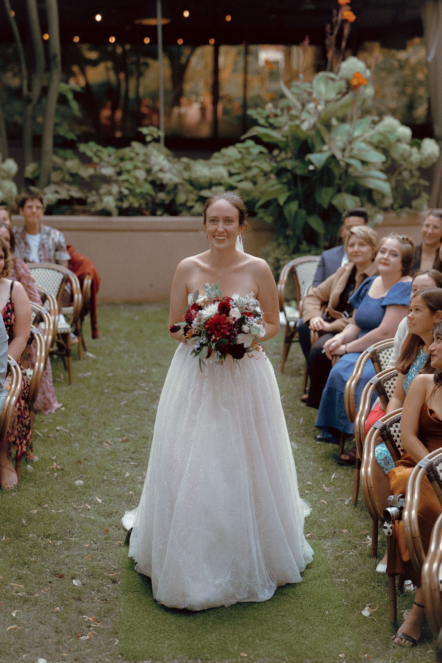 Bride walking down the aisle at Granite Brewery Toronto wedding