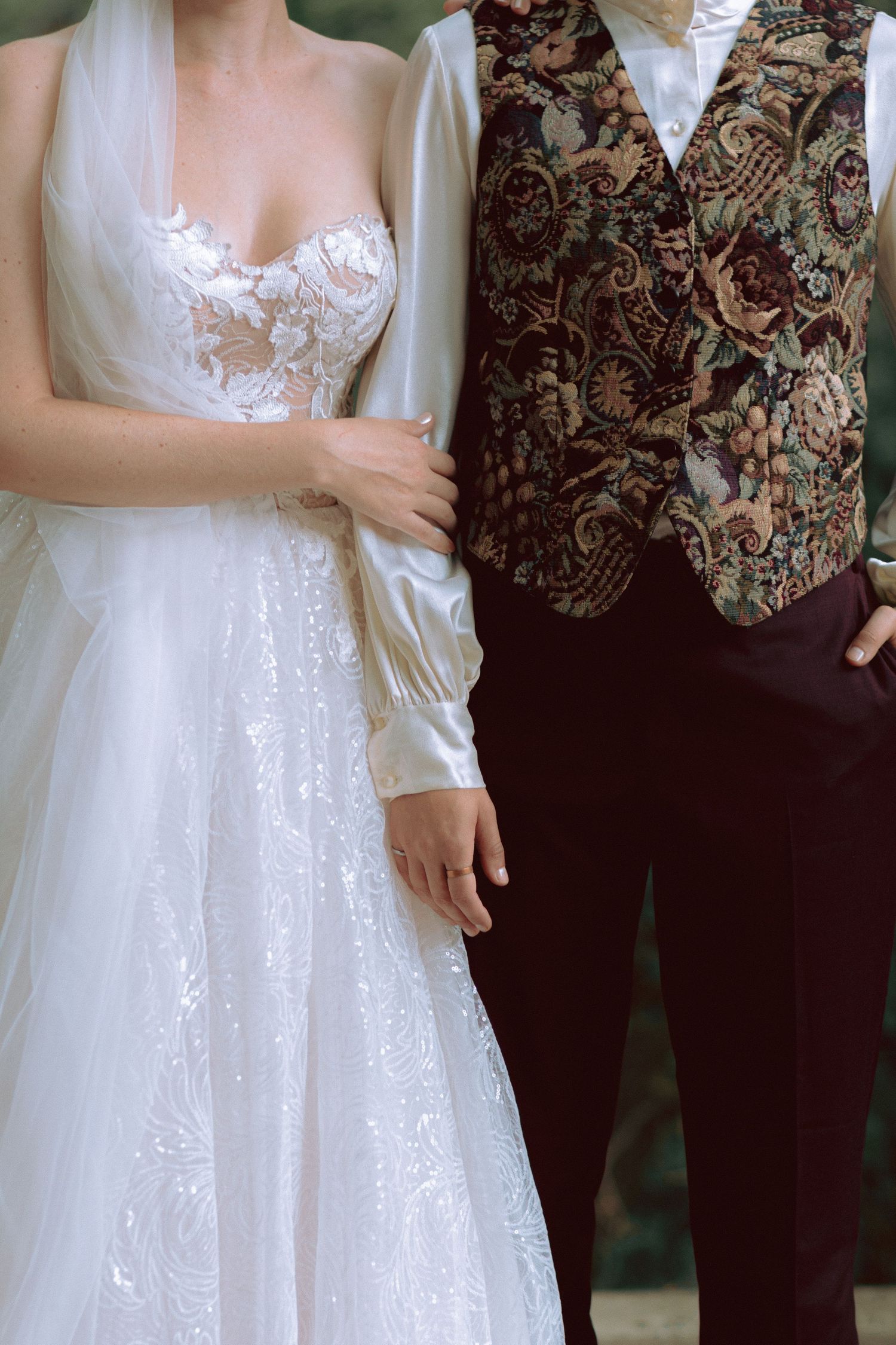 Bride's Intimate private vow exchange before wedding ceremony at Granite Brewery in Toronto