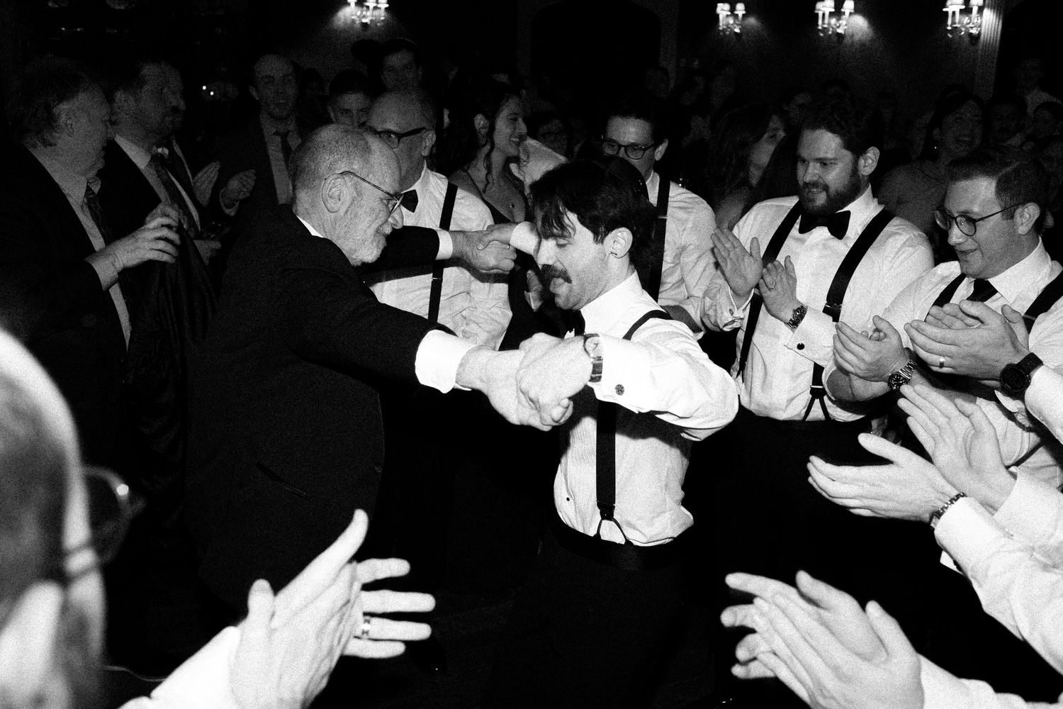 Jewish Groom during hora at Old Mill Toronto Fall wedding