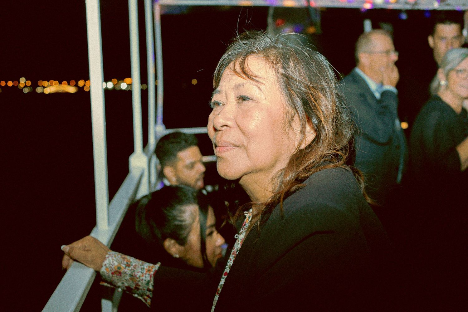 mother of the bride partying after a wedding day on Toronto island