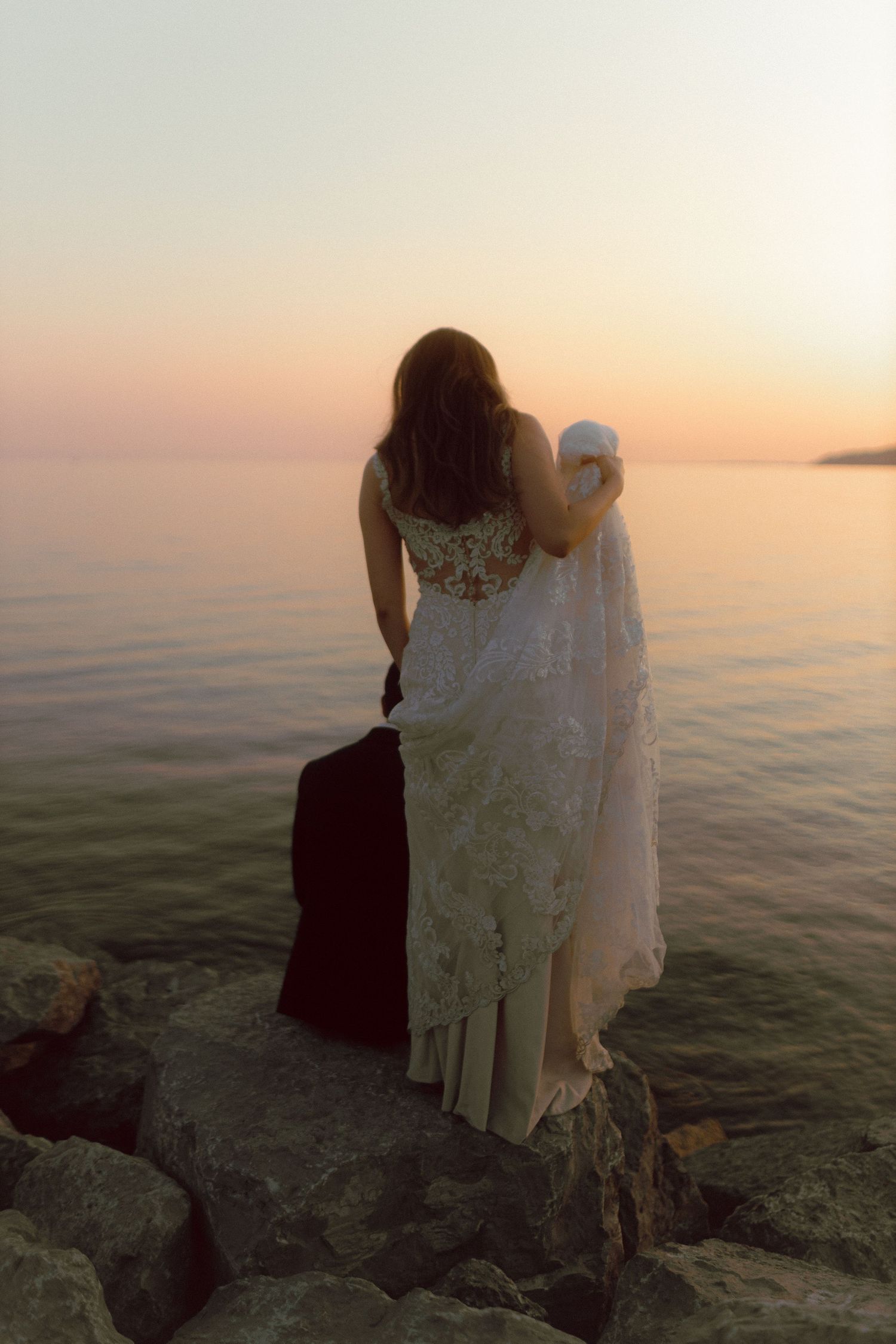 Asian couple wedding shoot at Kensington Market and Scarborough Bluffs with emotional sunset vow reading, candid, romantic, Toronto-based