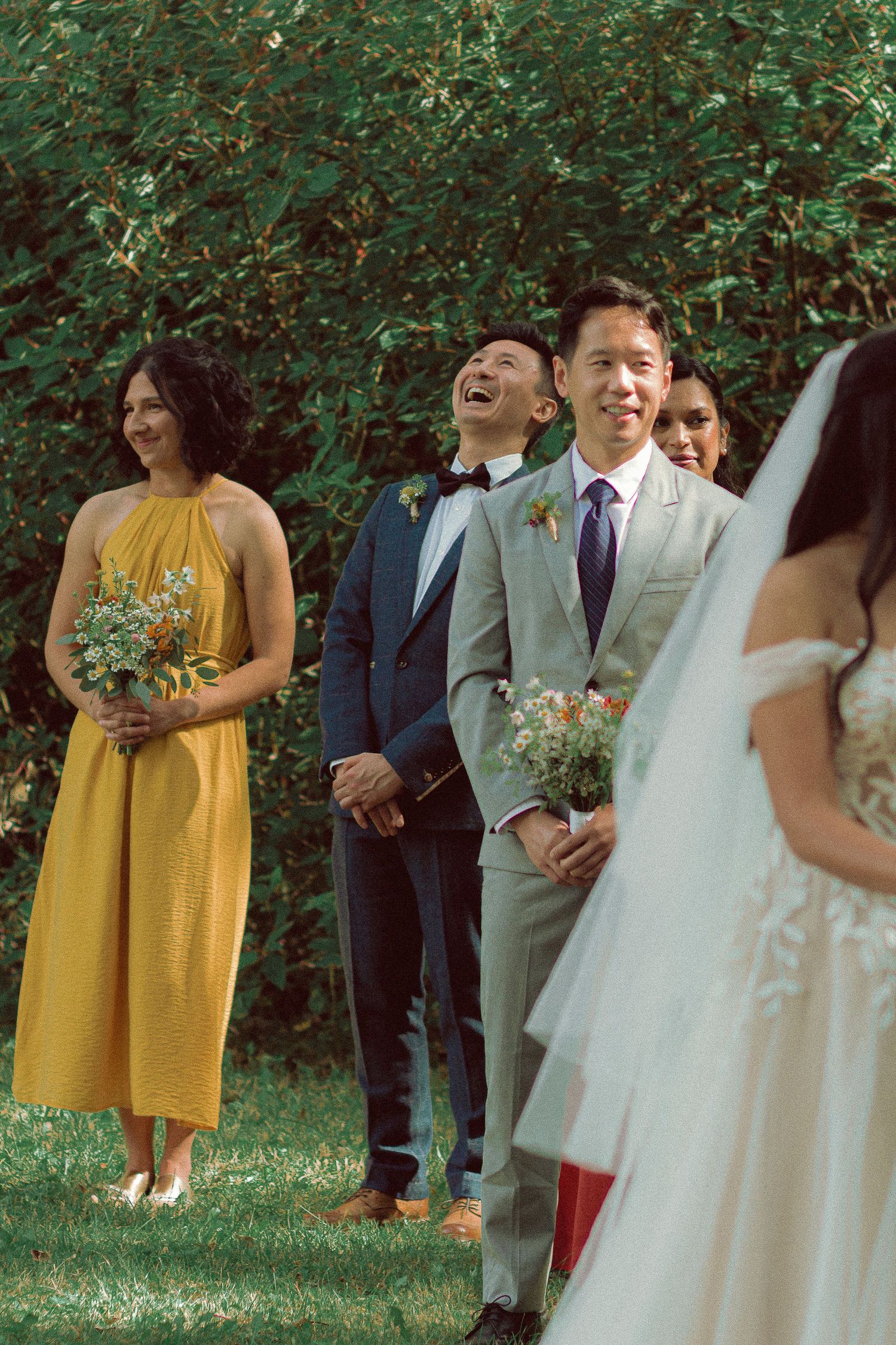 grooms people during vow reading on Toronto Island