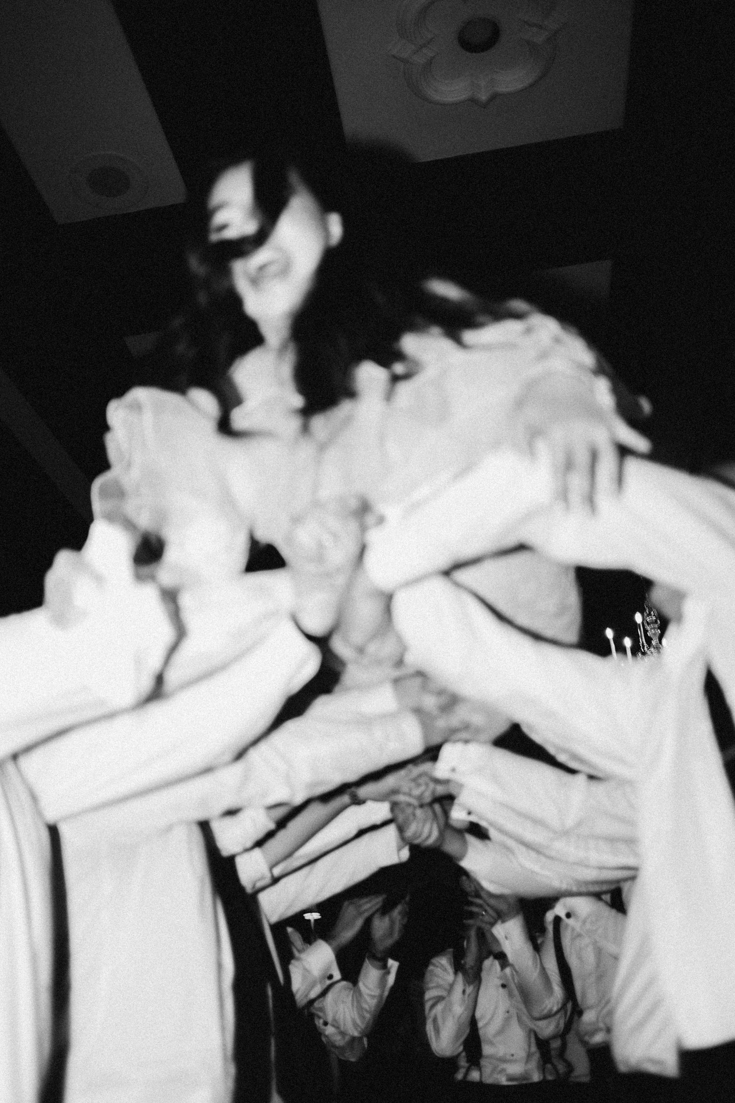 Bride during Jewish hora at Old Mill Toronto Fall wedding