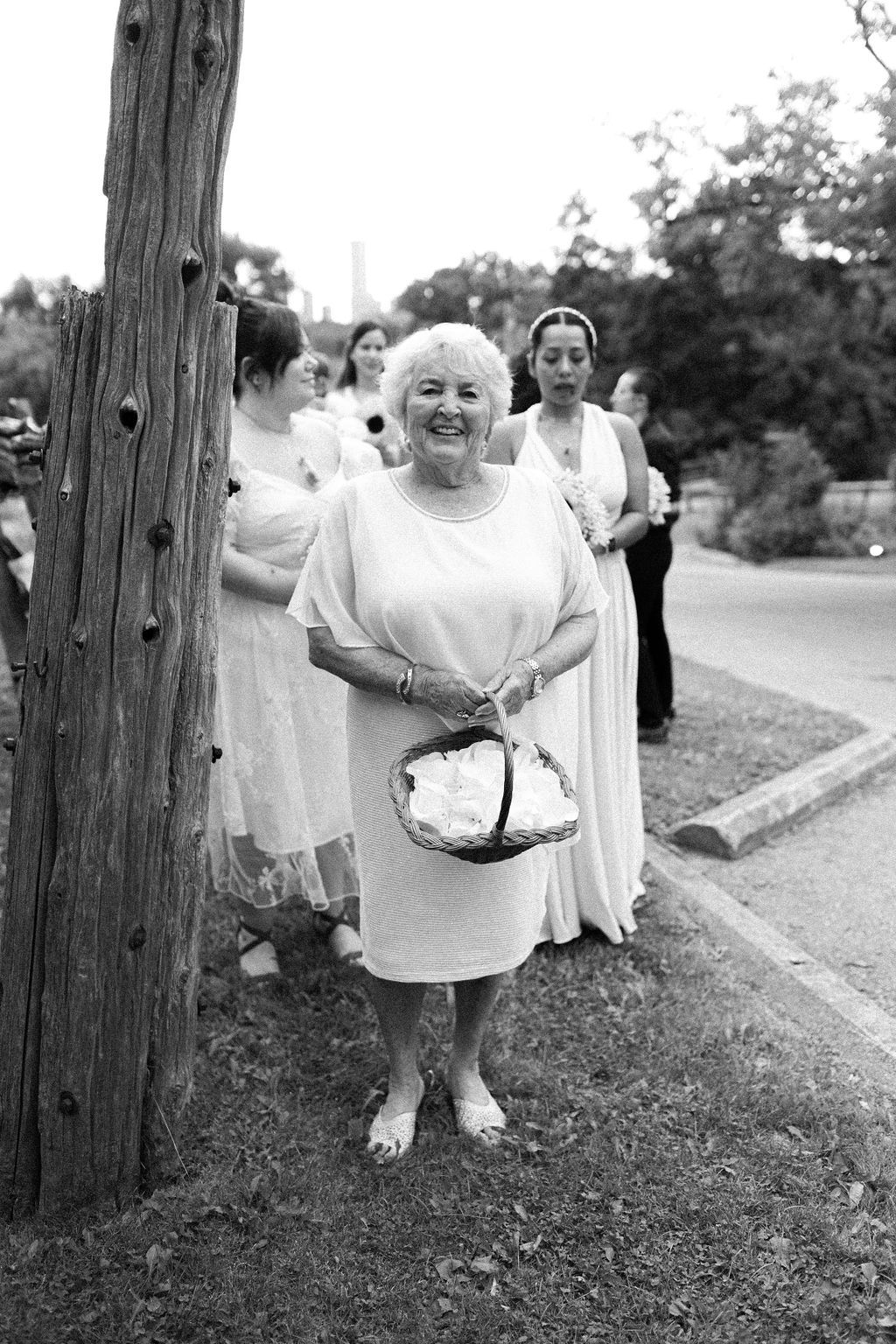 Outdoor garden ceremony surrounded by lush summer greenery at Fantasy Farm Toronto same-sex wedding