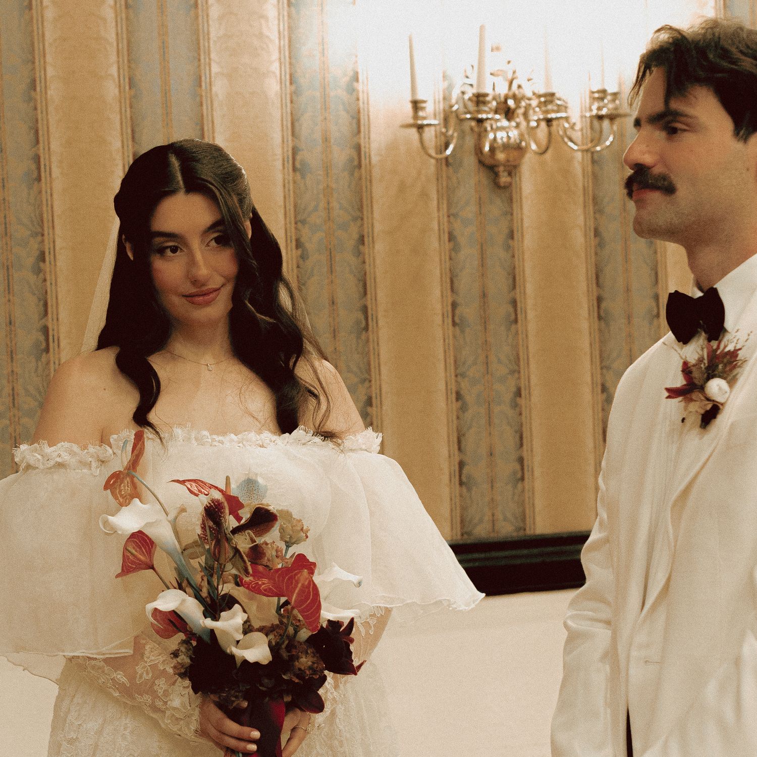 bride and groom cinematic couple photos at Old Mill Toronto fall wedding