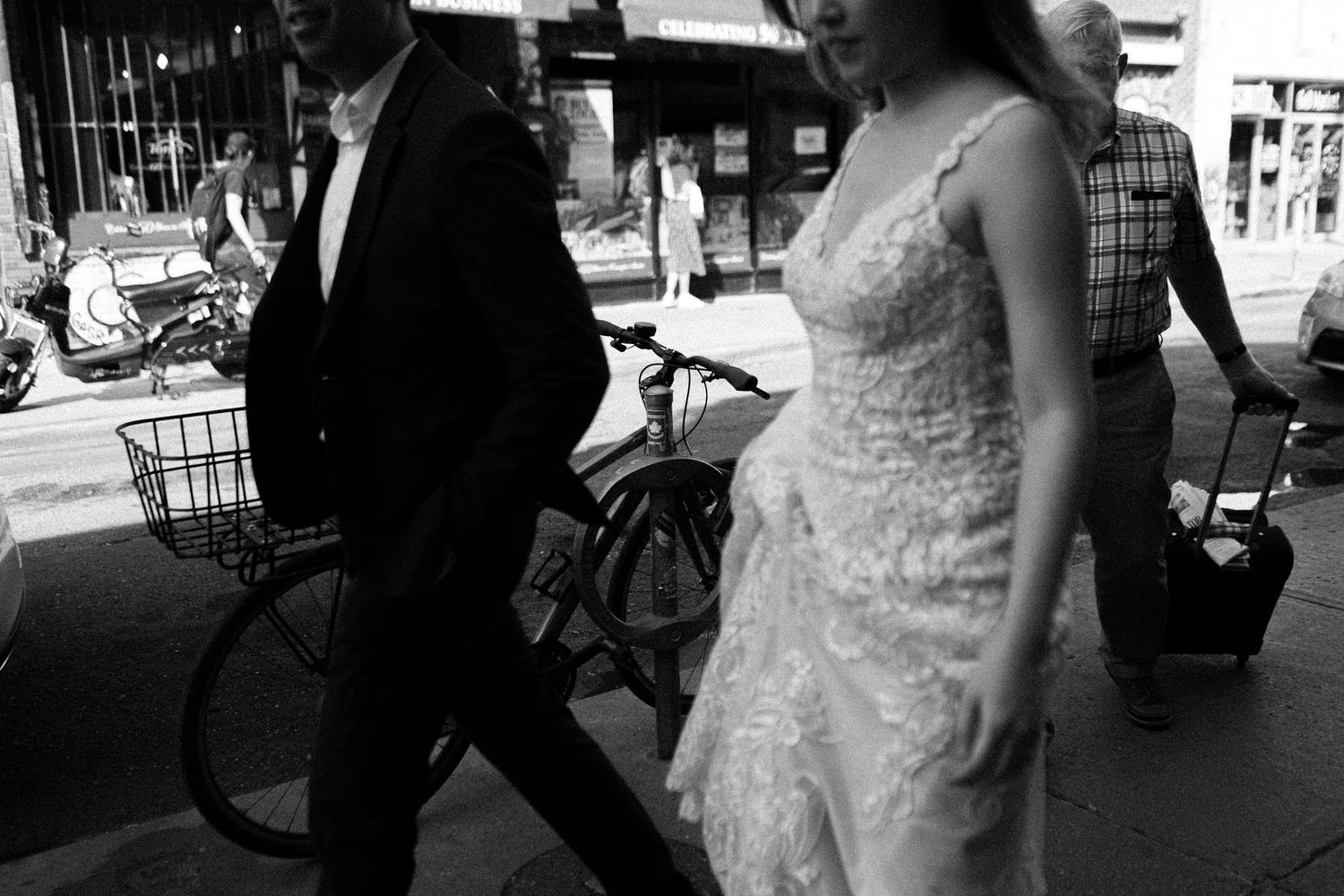 Asian couple wedding shoot at Kensington Market and Scarborough Bluffs with emotional sunset vow reading, candid, romantic, Toronto-based