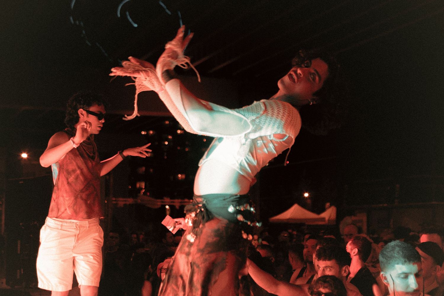 Yohomo party Together / Juntos at the Bentway during Toronto Pride weekend featuring a mix of Latin and Arabic queer musical culture.