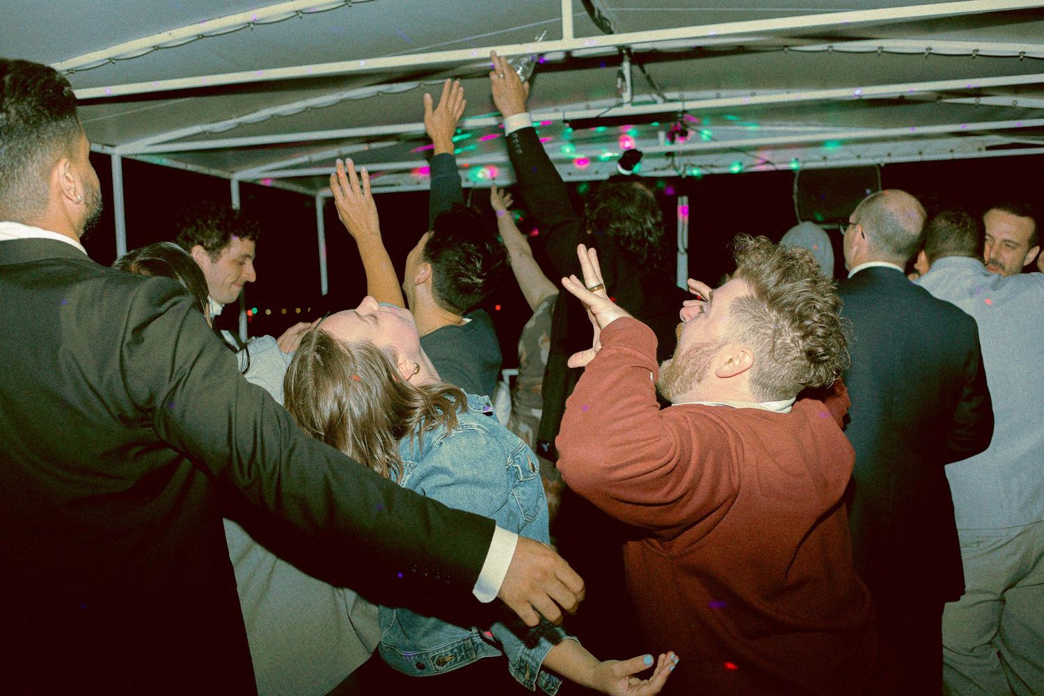 Guest at boat party after wedding on Toronto island