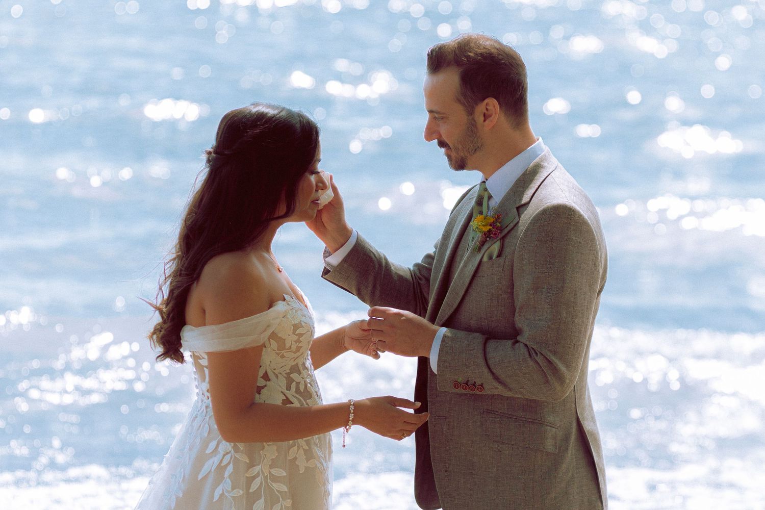 Emotional wedding at Toronto Island
