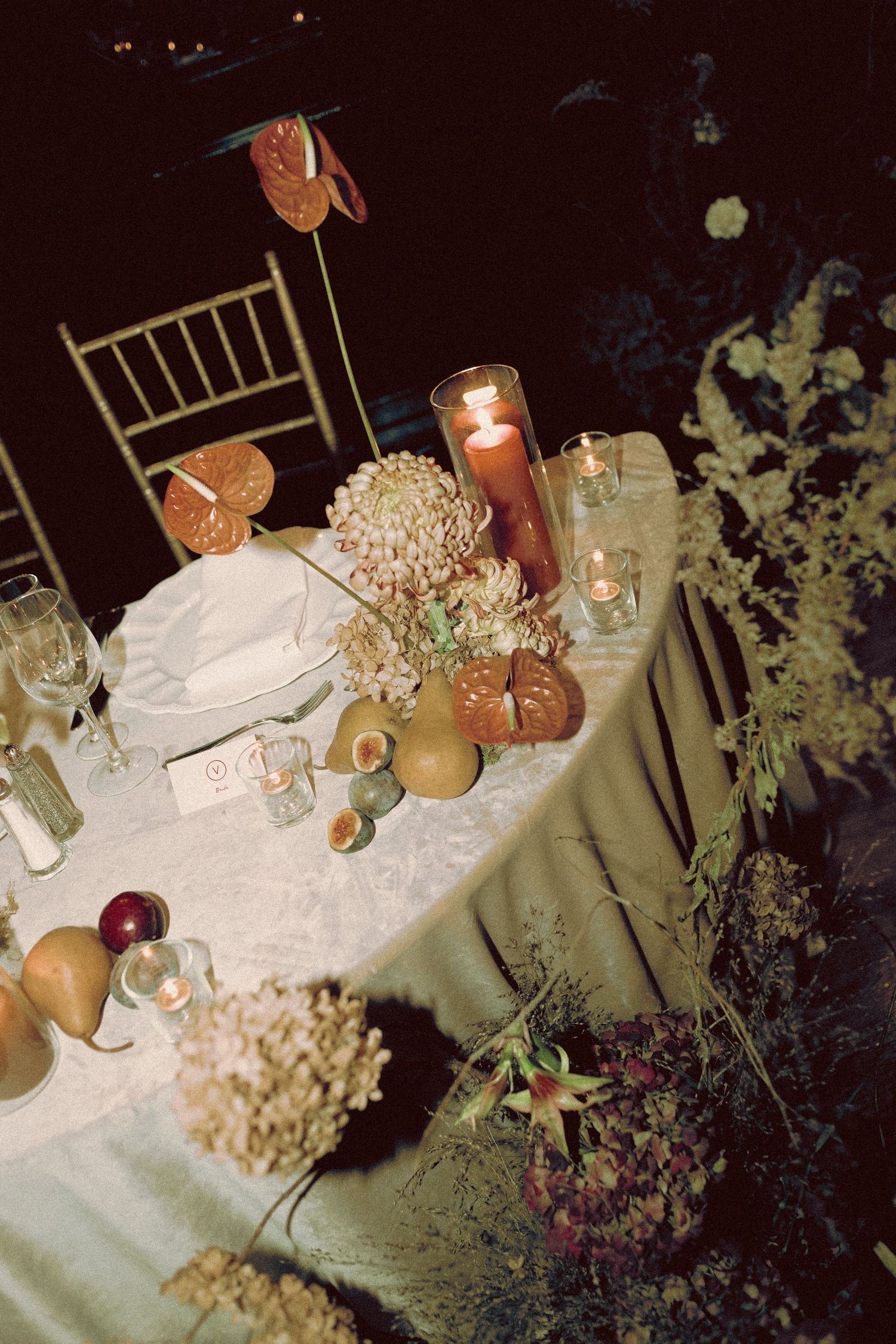 Bride and Groom's fall inspired table decor at Old Mill Toronto wedding